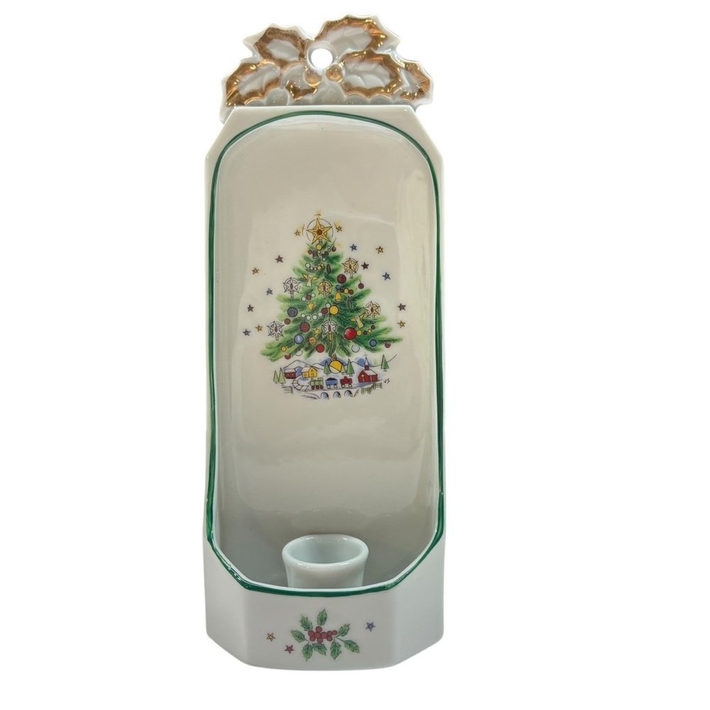 vintage Salem "Christmas Eve" porcelain wall sconce